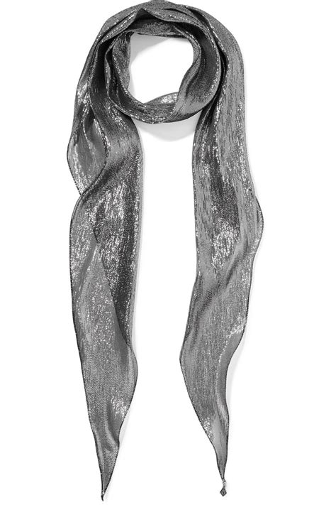 yves saint laurent silver scarf net a porter|ysl scarf women.